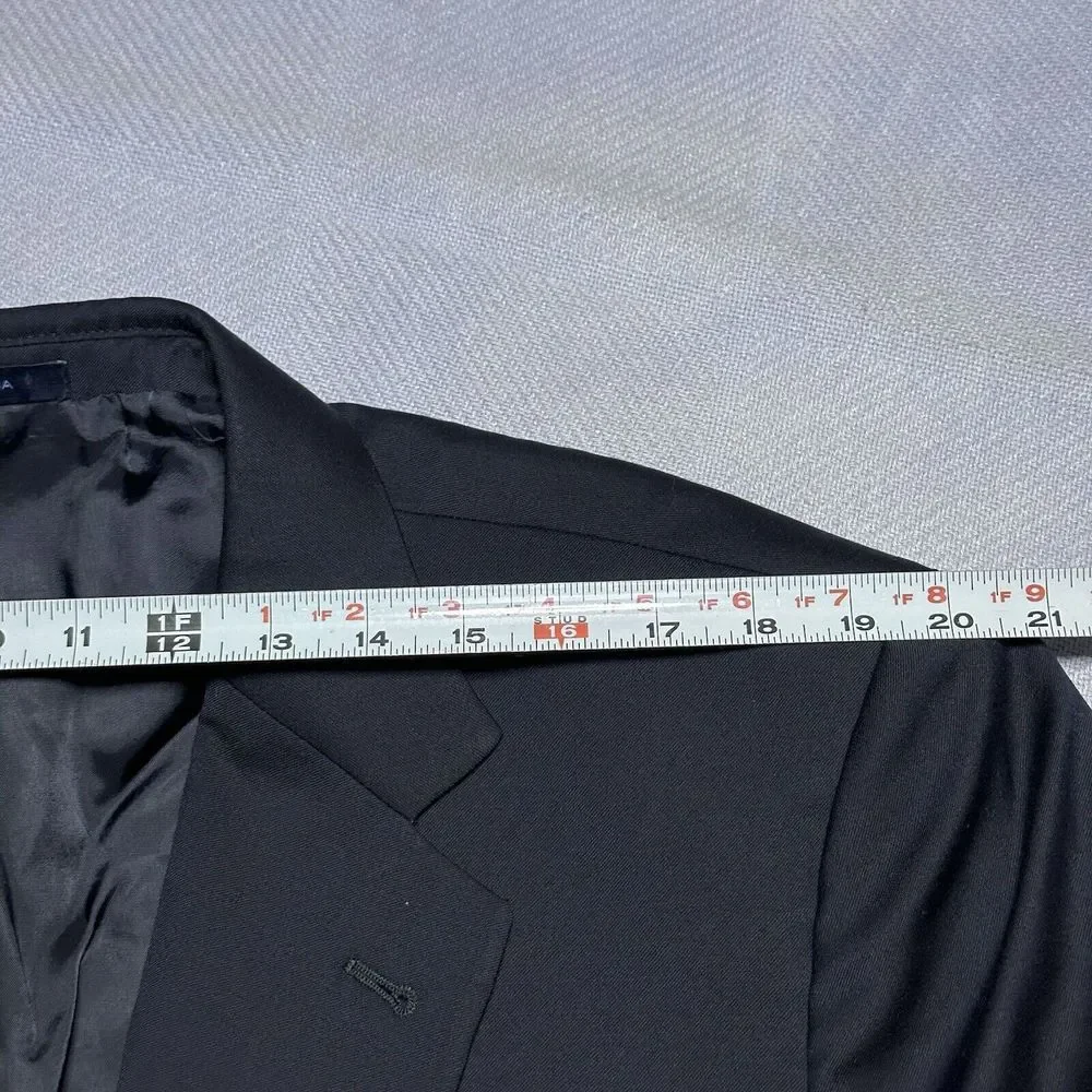 Joseph Abboud Loro Piano Wool‎ Dark Navy Two Button Blazer Jacket Men's Size 48R - Picture 10 of 16